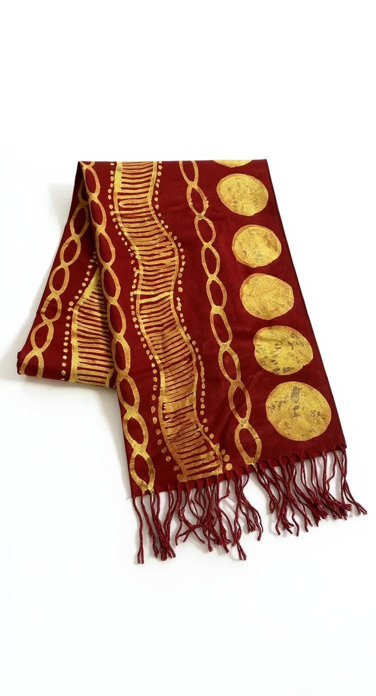 Red Zuri Batik Scarf