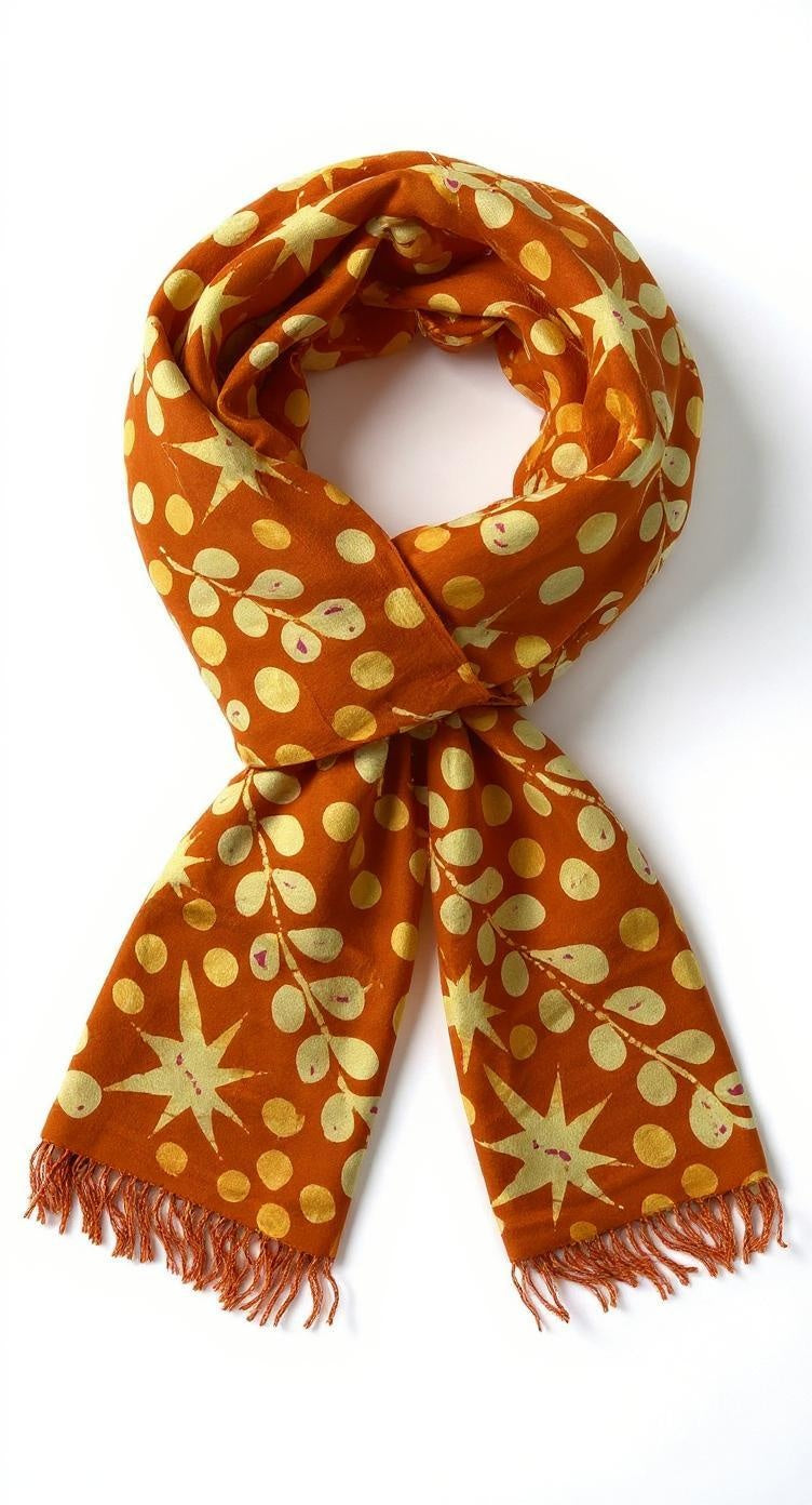 Sunset Ember Batik Scarf