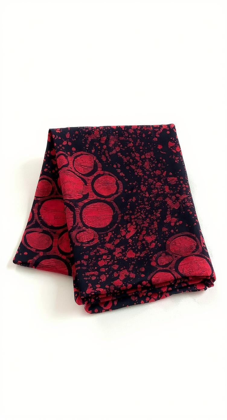 Crimson Sunset Batik Scarf