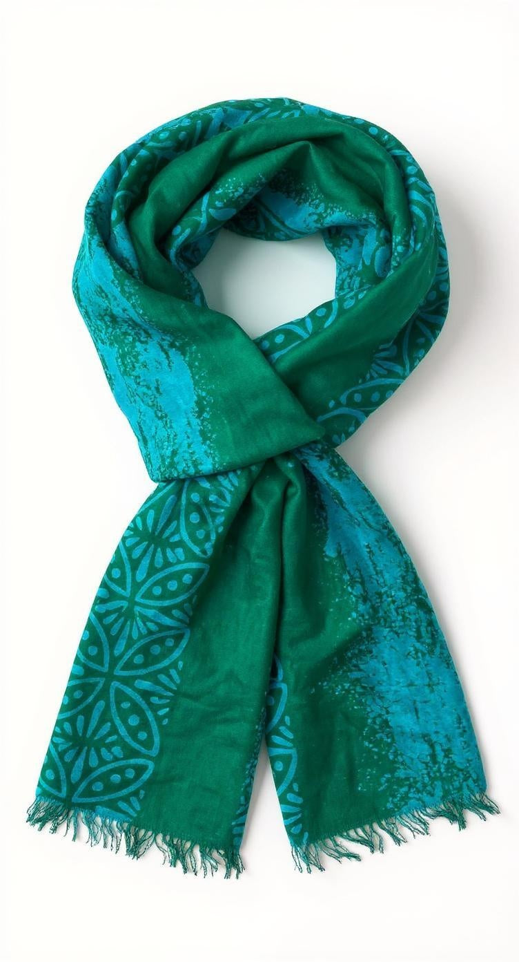 Emerald Oasis Batik Scarf