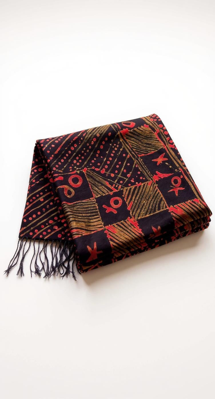 Garnet Drift Batik Scarf