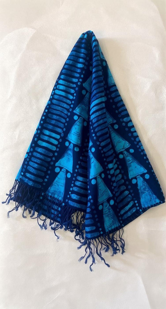 Blue Mirage Batik Scarf