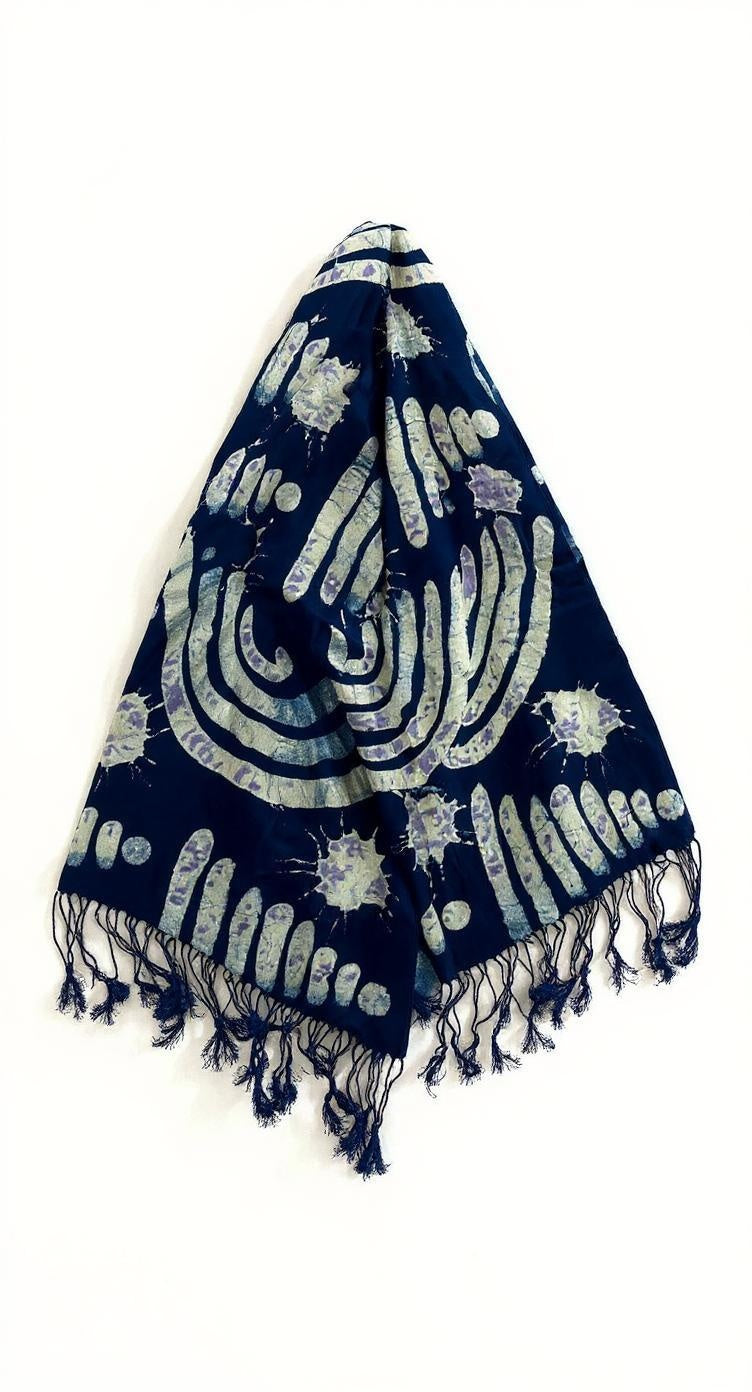 Kente Sky Batik Scarf