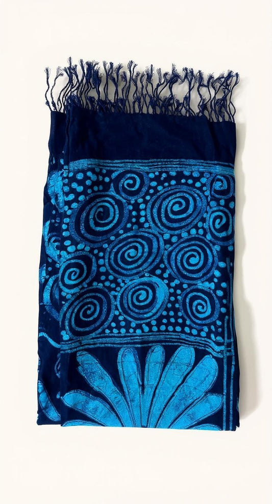 Coastal Bloom Batik Scarf