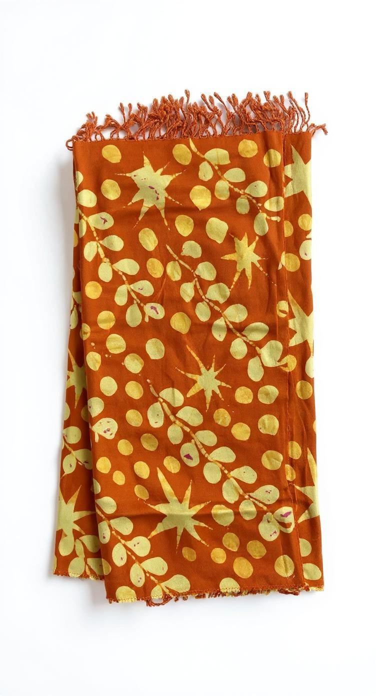 Sunset Ember Batik Scarf