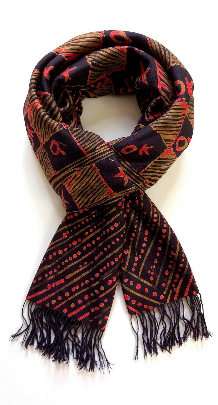Garnet Drift Batik Scarf