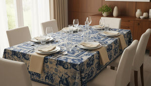 Blue tablecloth