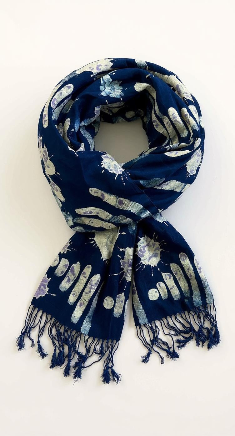 Kente Sky Batik Scarf