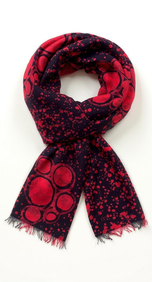 Crimson Sunset Batik Scarf