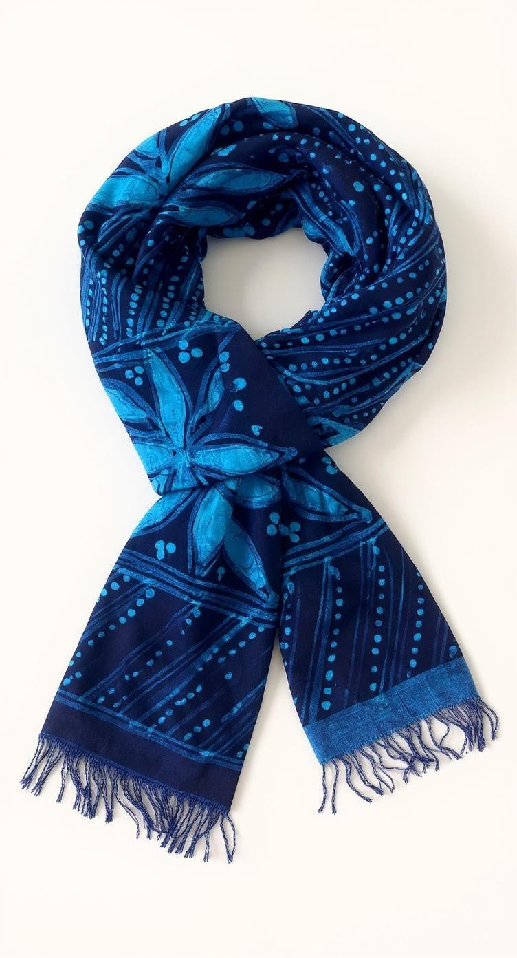 Azure Dusk Batik Scarf