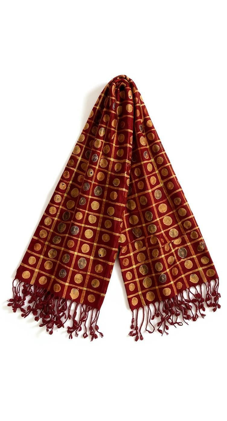 Garnet Drift Batik Scarf